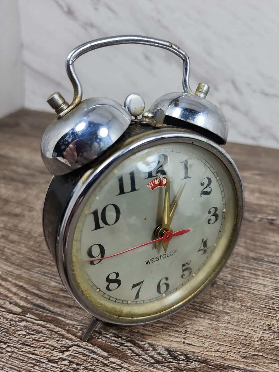 TWINBIRD　JUMPING CLOCK モダンステップ　白　　昭和レトロ Twinbird Jumping Clock, 1980's – falsotecho