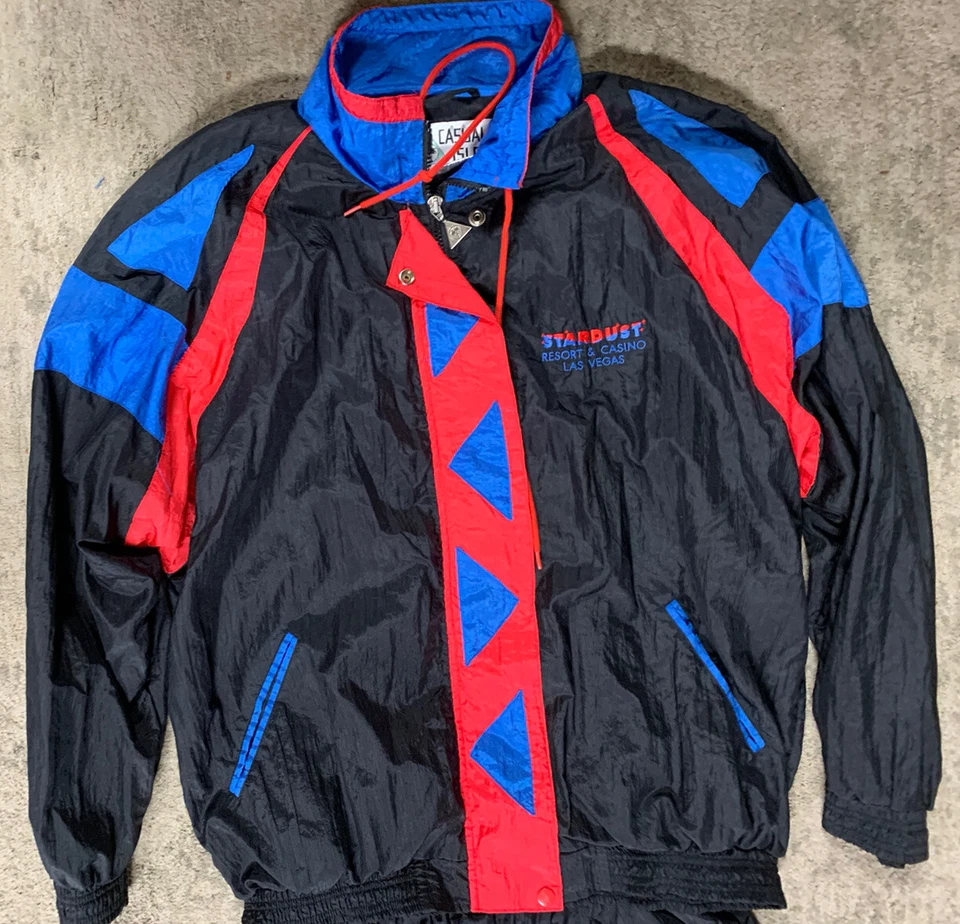 Mono de colección años 90 Stardust Casino para mujer talla L traje de viento trotar retro sedoso Foto 2 de 4