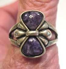 RELIOS STERLING SILVER PURPLE STONE RING SOUTHWEST SIZE 9 5.9 GRAMS