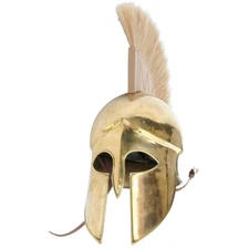Spartan Grecian Medieval Historical Brass Plated Armor Helmet 20 Gauge Brass