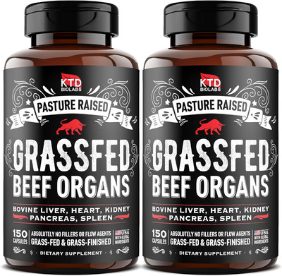 (Pack of 2) Grass Fed Beef Organ Supplement - Supports Whole Body Wellness 3000M