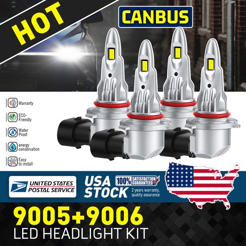 AUXITO 9006 HB4 LED Headlight Bulbs – 6500K White, 30000LM Super Bright, CANBUS Ready, IP67, 2-Yr Warranty