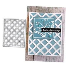 Scrapbooking Die-Cuts, Layering Frame Metal Cutting Grid background-14.3x11.1cm