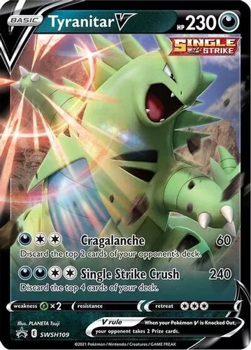 Pokémon TCG Tyranitar V SWSH109 Black Star Promo Ultra Rare Full Art Holo