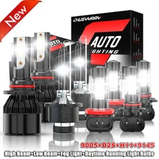 For Acura ILX 2013-2015 8PCS Front LED HID Headlights Hi/Lo+DRL Fog Light Bulbs