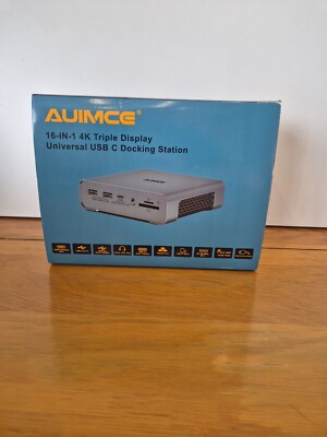 Auimce 16 in One 4k Triple Display Universal USB C Dockingstation
