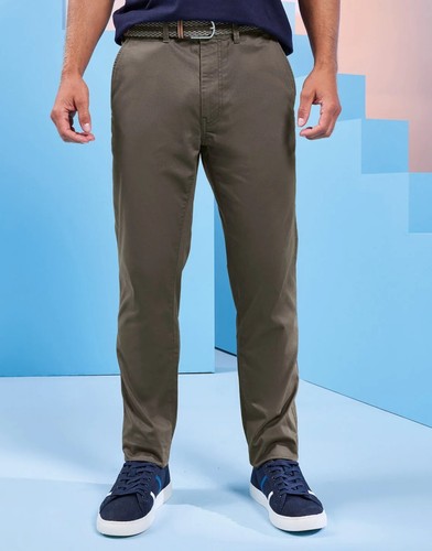 Pantalones chinos para hombre calce clásico pantalones de algodón ropa de trabajo informal cintura de 30 a 44 pulgadas - Imagen 3 de 14