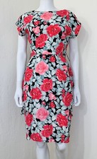 Vtg Hearts 90’s Rose Floral Open Back Tier Shift Party Dress Size XS VG/EUC