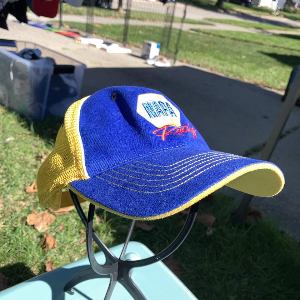 Nascar Hat Cap Adjustable Blue Yellow Michael Waltrip 55 Car Racing