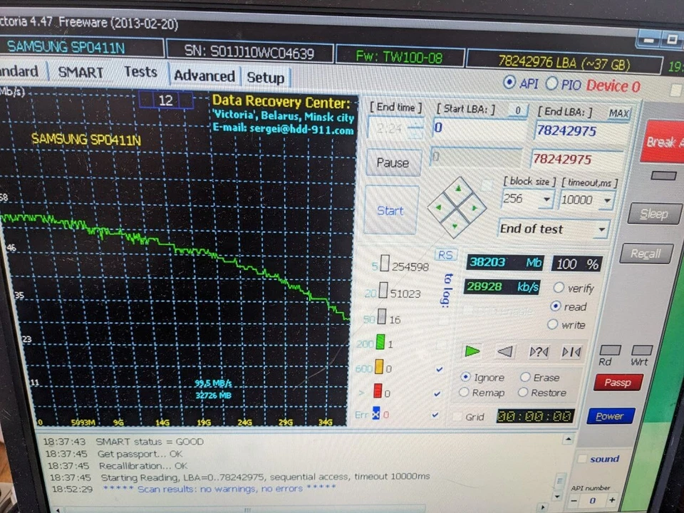 Samsung SP0411N 40Gb IDE 3.5 HDD Hard Drive - Image 2 of 4