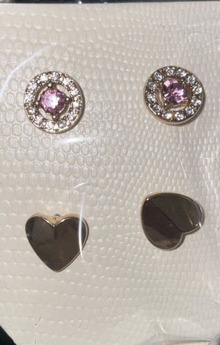 AVON BE MINE STUD EARRING Set GOLDTONE NIB - Picture 3 of 3