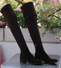 Stiefel Overknees Prada dunkelbraun Wildleder Gr. 39,5 Vintage top erhalten