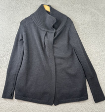 Lululemon Karmic Cocoon Wrap Sweater Womens Chunky Merino Size 4 Black Knit