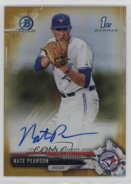 2017 Bowman Draft Chrome Pick Gold Refractor 8/50 Nate Pearson Auto 1a39