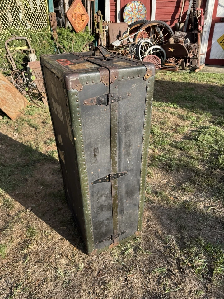 Armario de vapor vintage maletero 41 pulgadas 22 pulgadas 14 pulgadas equipaje vagón tren años 40 Foto 4 de 4