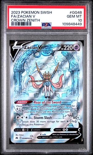 Zacian V #GG48 2023 Pokemon Sword And Shield Crown Zenith PSA 10