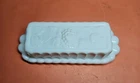 Vintage Milk Glass Butter Dish Fruit Inspiredĺ