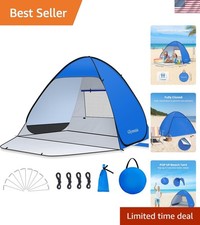 Spacious Waterproof Beach Tent with Zipper Door - Ideal for 1-4 Persons Outdoors