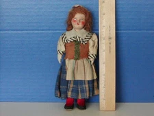 ***8.5" VINTAGE CLOTH DOLL MADE IN SWEDEN, ALL ORIGINAL***