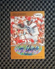 1999 SAGE - Autographs Troy Edwards #A17 Bronze /650 (AU, RC) Louisiana State 