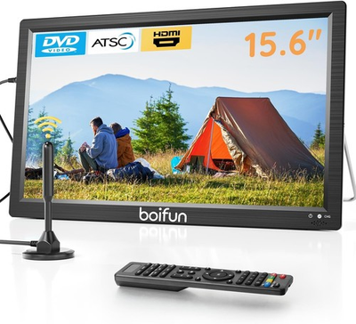 #ad Boifun 15.6quot; Portable TV with Antenna DVD Player Built in FM Radio Small TV $169.99
