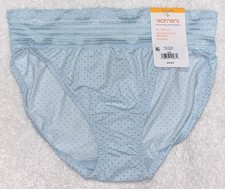 WARNERS No Pinching No Problems Blue Polka Dot Hi Cut Brief Panty Womens S M 3XL