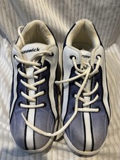 Brunswick Women's Size 8.5 Slide Rite Bowling Shoes BLOOM  Navy White