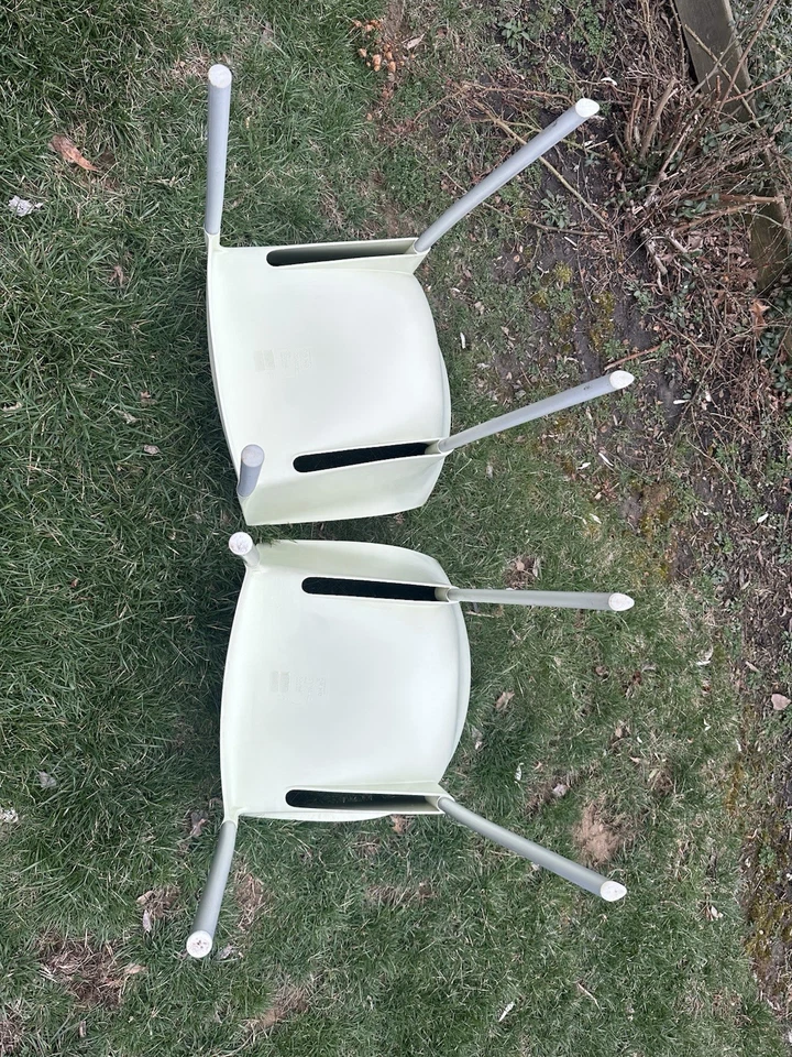 Philippe Starck Dr Sin Juego de 2 Sillas de Comedor para Uso en Interior o Exterior Blanco Foto 3 de 4