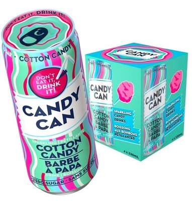 12 Cans Of Candy Can Sparkling Cotton Candy Zero Sugar 11.15 fl oz Each