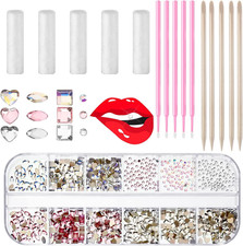 377 Pcs 4 Shapes Tooth Gem Kit Jewelry DIY Crystal Tooth Gems Professional Fashi