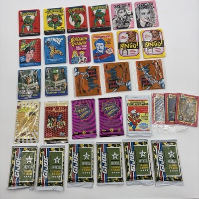 Vintage 70s 80s 90s Non-Sport Wax Pack Lot (30+ Packs) TMNT Beavis GI Joe SEALED