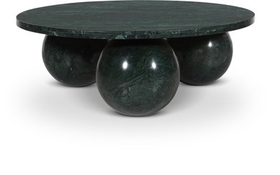 Meridian Furniture Spherical Green Forest Marble Coffee Table