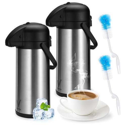Airpot Coffee Dispenser with Pump - 2Pcs 102 oz Insulated Stainless Steel Cof...