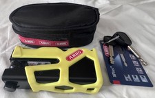 ABUS GRANIT SCHLITTEN 77 SECURE GOLD SCHWERLAST MOTORRAD SCHEIBENSCHLOSS GELB