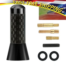 NEW 1.4" SHORT FIBER REAL CARBON SCREW CAR RADIO AM/FM ANTENNA AERIAL MAST New