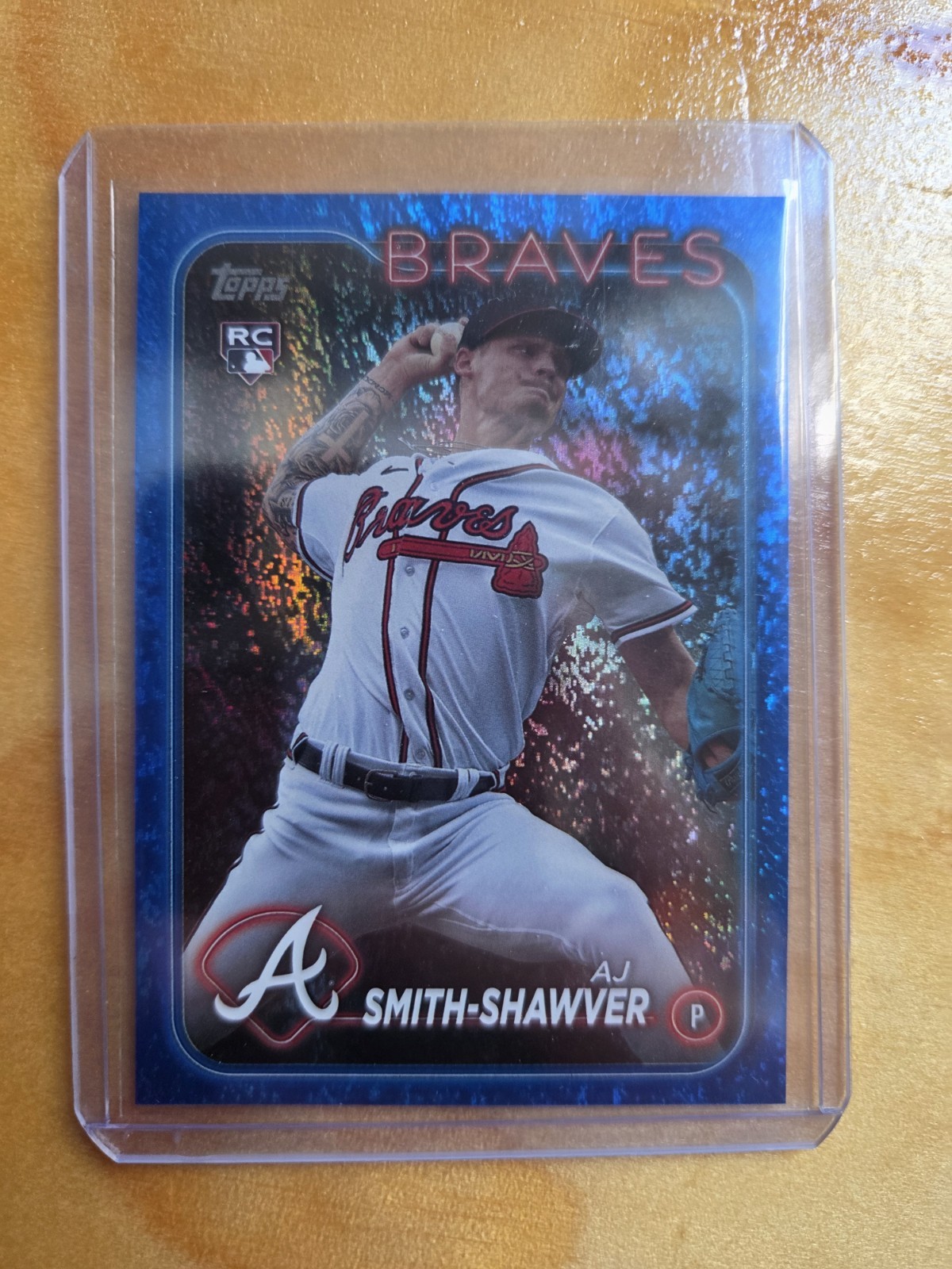2024 Topps Series 1 - AJ Smith-Shawver #117 Blue Holofoil /999 (RC)
