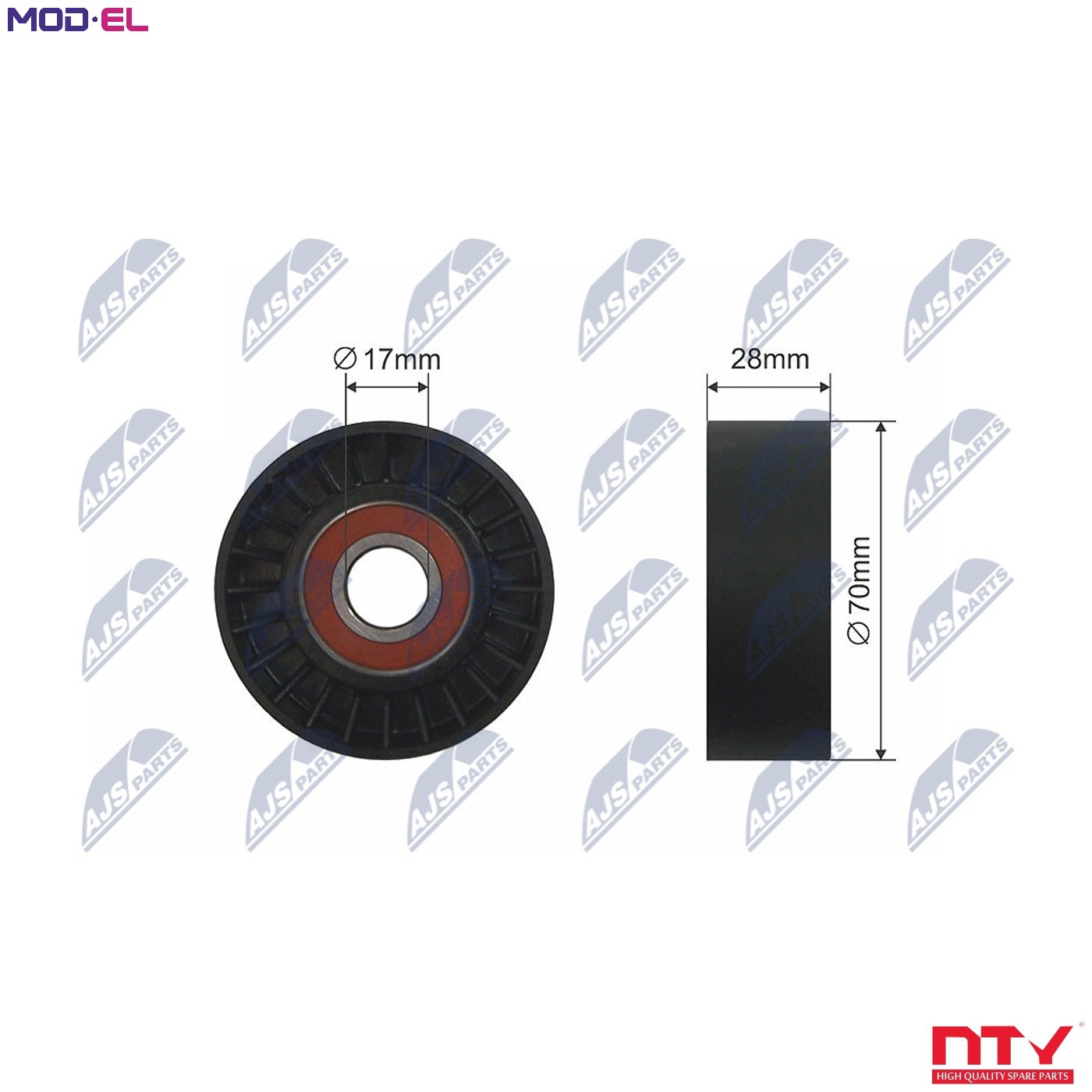 NTY Tensioner Idler Pulley V-Ribbed Belt RNK-FT-004 For Fiat Iveco, 70mm - Image 11