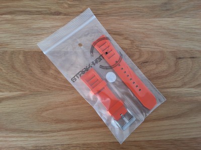Genuine Straphabit 22mm Orange FKM Watch Strap (Seiko, Zelos, Orient, Citizen)