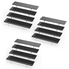 Acrylic Display Stands Risers, Perfume Cologne Organizer, Black 4 Tier