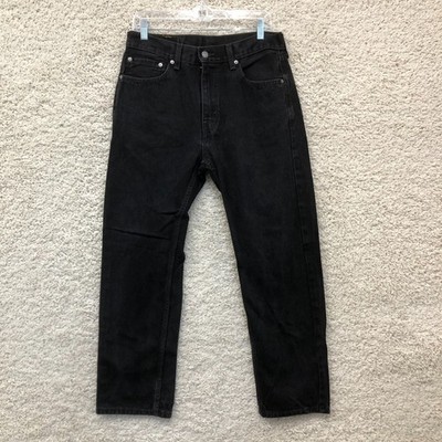 Levis 505 Jeans 32x30 Men Black Denim Regular Fit Straight Leg Dark Wash Pocket