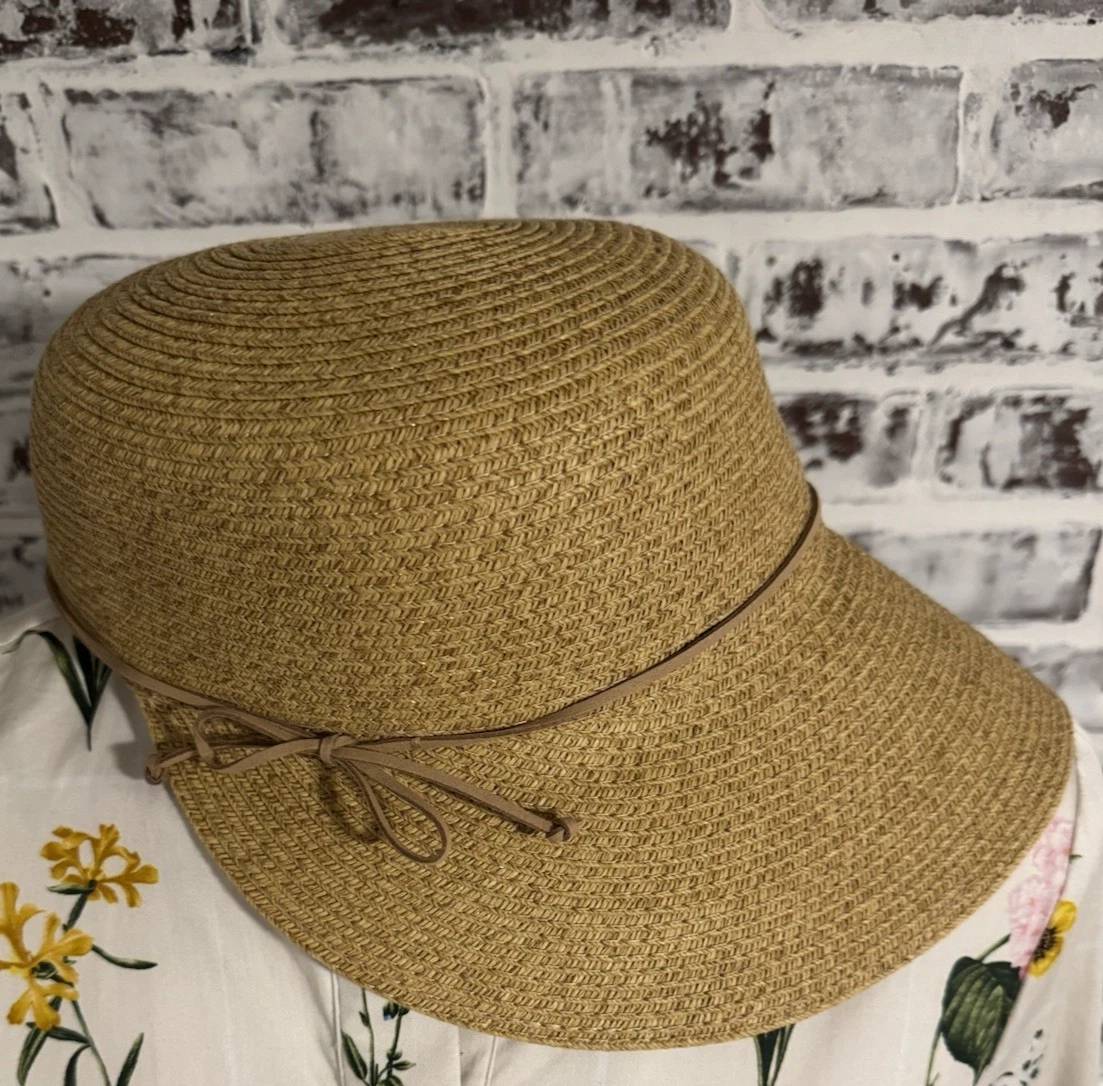 Nine West Brown Wide-Brim Straw Sun Hat with UPF 50+ Packable Adjustable Size Nine West Brown Straw Hats for Women for sale | eBay main image 3