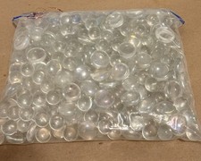 FUTUREPLUSX Clear Glass Marbles, 3LB Round  Flat Marble Beads Transparent