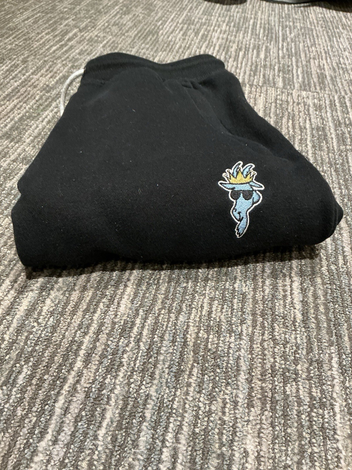GOAT USA Pants Men's Black Jogger Sweatpants Small Fleece Logo Embroidered