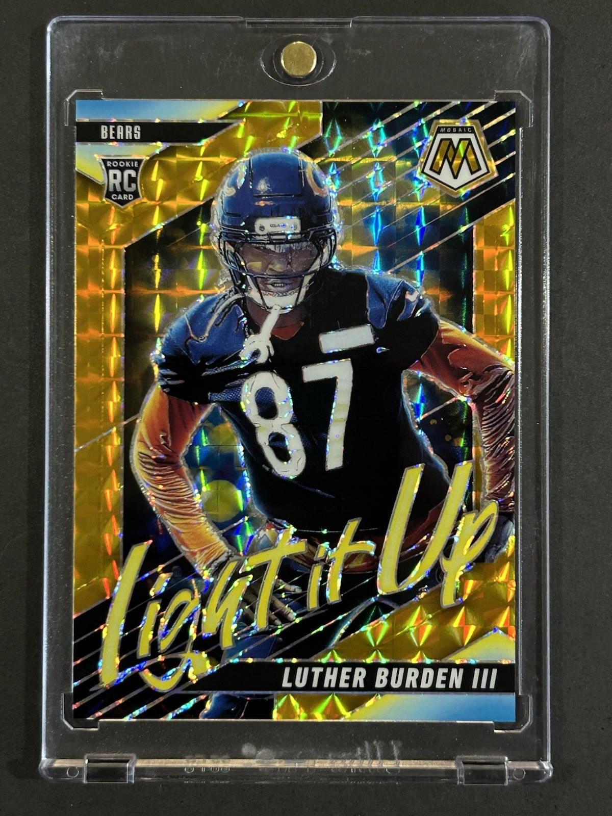 2025 Panini Mosaic Light It Up #23 Luther Burden Gold Prizm 06/10 (RC) Case Hit!