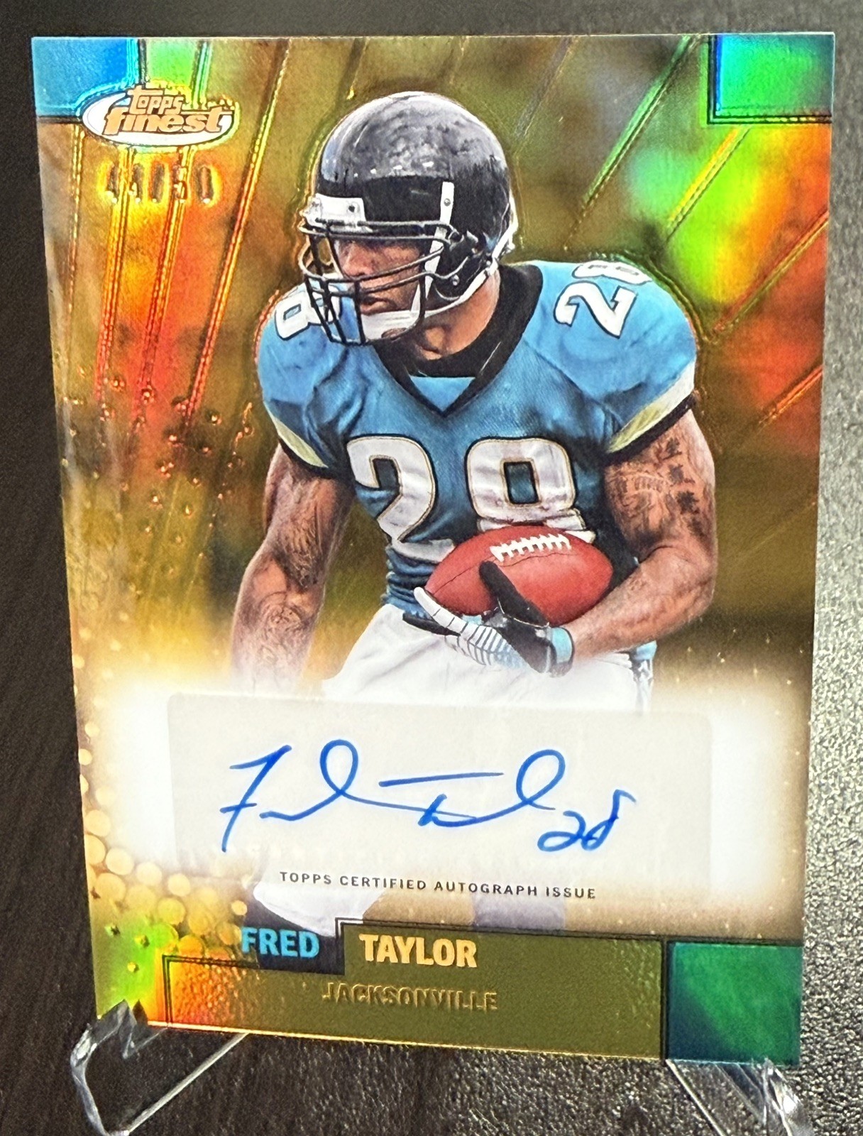 2024 Topps Finest Football Autograph Fred Taylor #FBA-FT Gold Refractor /50