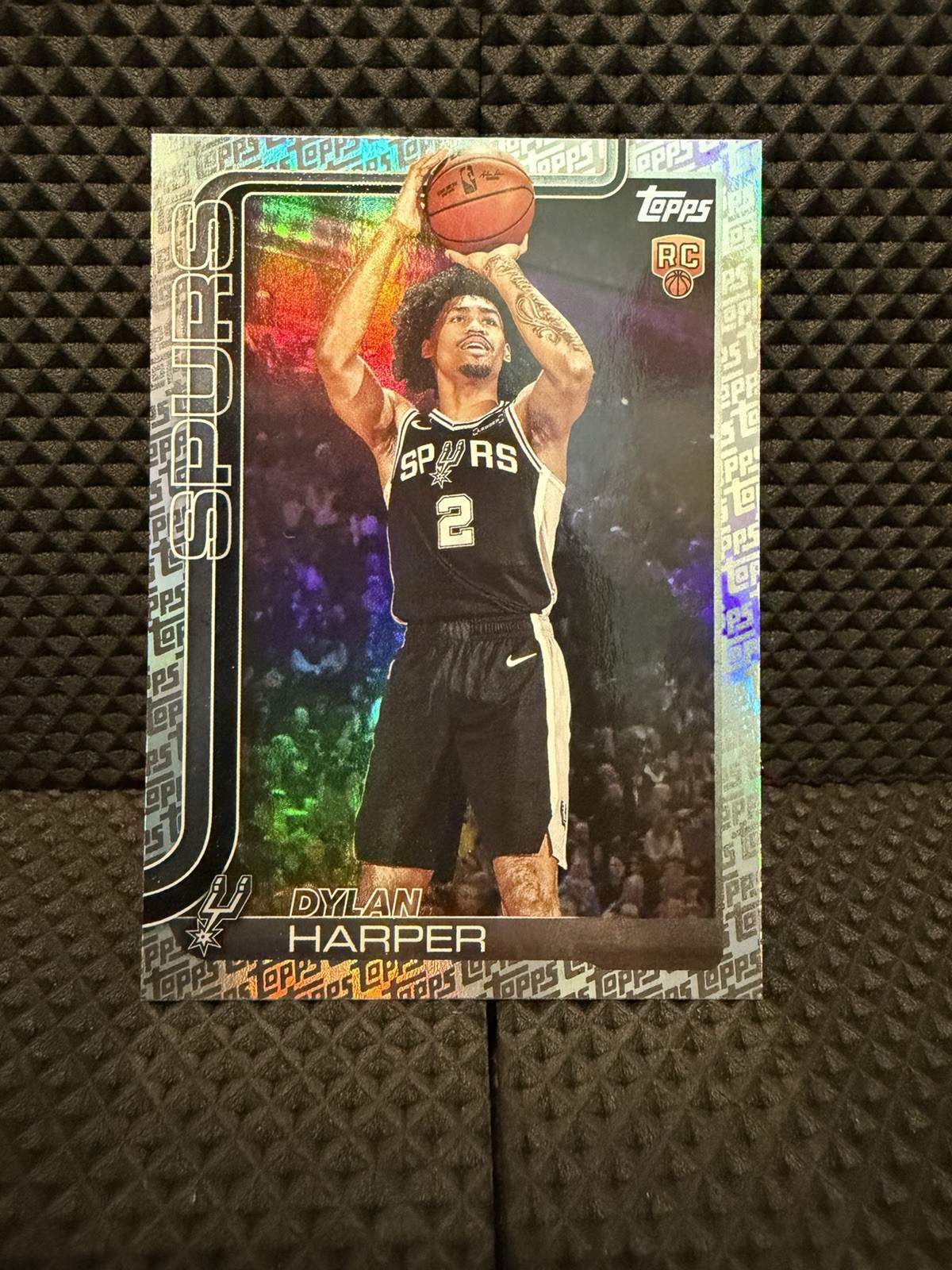 Fanatics Exclusive Dylan Harper Rookie Topps Foil Pattern San Antonio Spurs #202