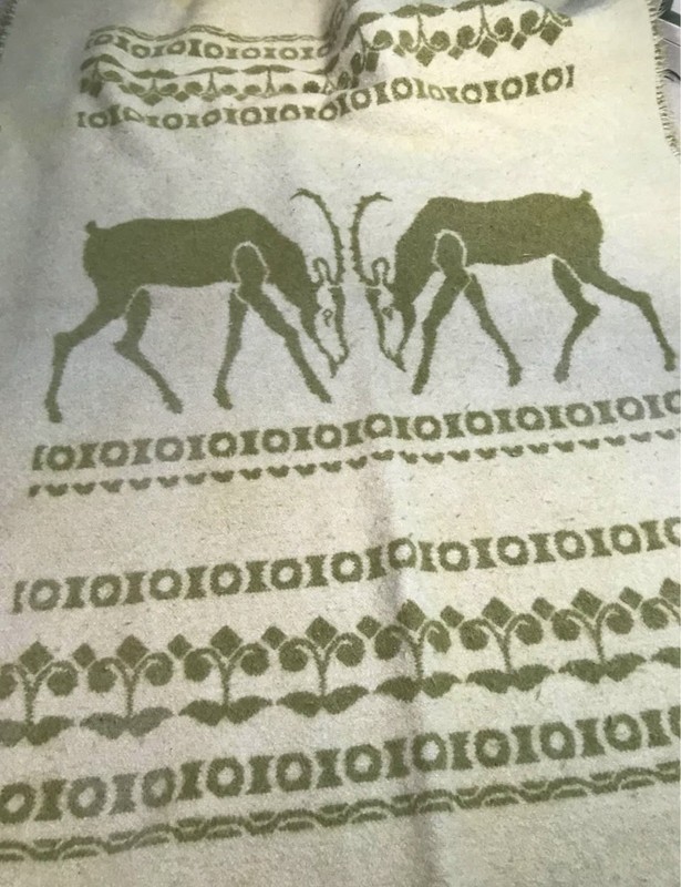 Scandinavian or Nordic design bed cover sheep skin/blanket