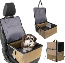 2-in-1 Dog Car Seat Backpack Carrier for Pets under 15 lbs, Waterproof