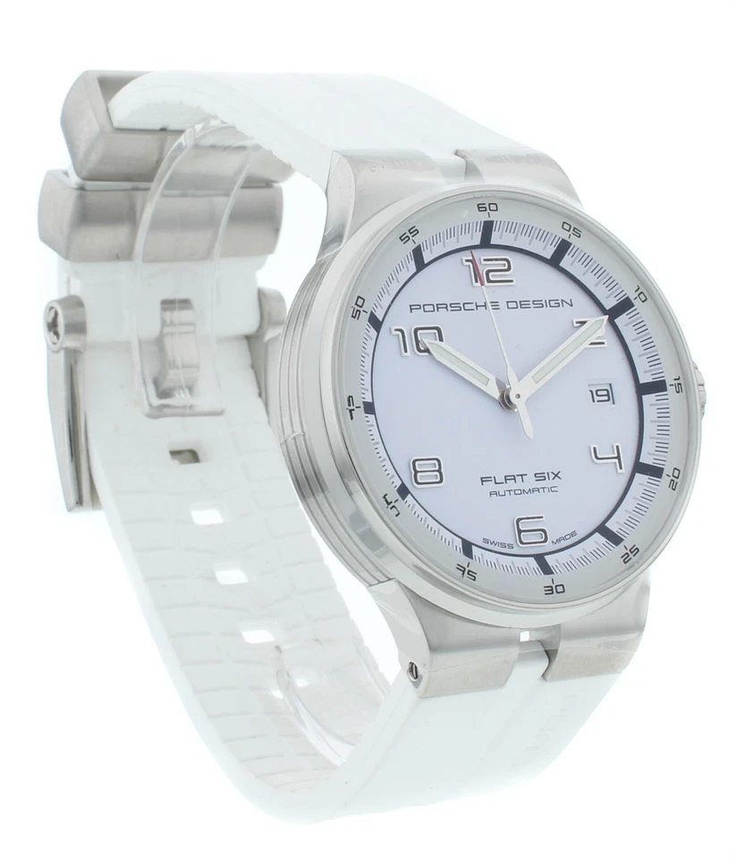 Reloj automático para hombre Porsche Design Flat Six 40 mm esfera blanca P.635141641256 Foto 2 de 4
