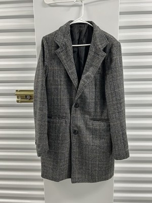 Piazza Italia Men s Plaid Wool Blend Overcoat   Size 48 (Medium)   Tailored Fit